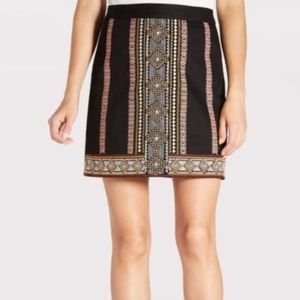 🍃Evereve Braeve Black Jean Embroidered Mini Skirt